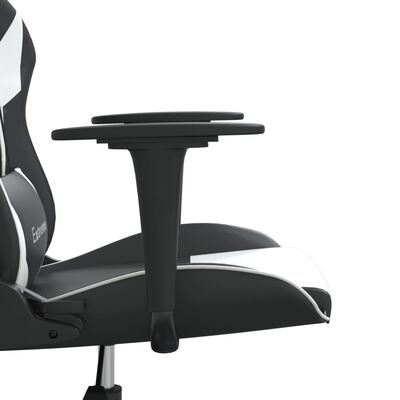 vidaXL Herní židle černá a bílá umělá kůže