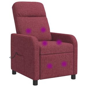 vidaXL Mas&aacute;žn&iacute; polohovac&iacute; křeslo V&iacute;no Červen&eacute; Textil