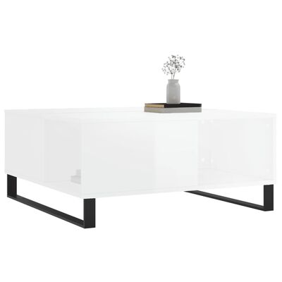 vidaXL Konferenční stolek bílý s leskem 80x80x36,5 cm kompozitní dřevo