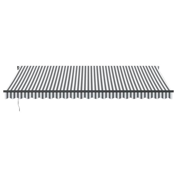 vidaXL Ručně zatahovac&iacute; mark&yacute;za antracitov&aacute; a b&iacute;l&aacute; 500 x 350 cm