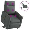 vidaXL Elektrick&eacute; zvedac&iacute; mas&aacute;žn&iacute; polohovac&iacute; křeslo tmavě &scaron;ed&eacute; textil