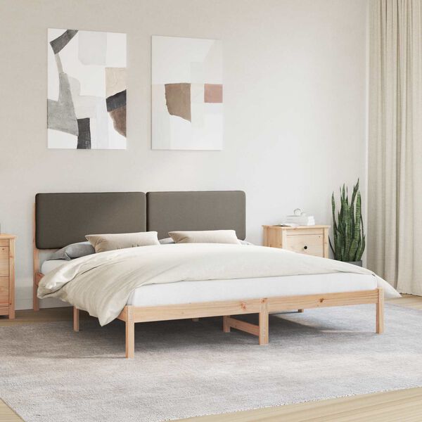 vidaXL R&aacute;m postele s čalouněn&yacute;m čelem s čelo Taupe 200 x 200 cm