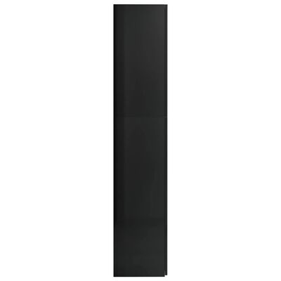 vidaXL Úložná skříň černá s vysokým leskem 80x35,5x180 cm dřevotříska