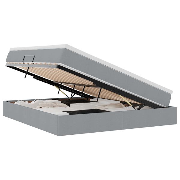 vidaXL Postel s &uacute;ložn&yacute;m prostorem a matrac&iacute; Světle &scaron;ed&aacute; 180 x 200 cm