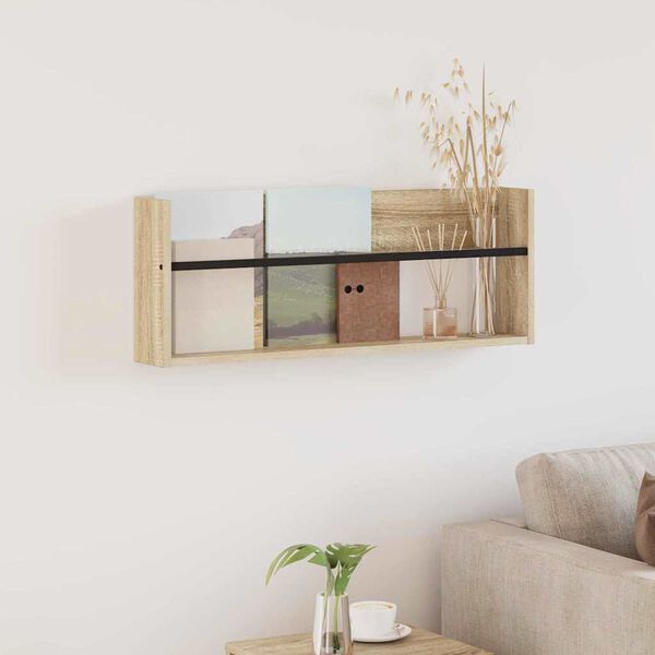 vidaXL Reg&aacute;l na časopisy Sonoma dub 80 x 12 x 30 cm kompozitn&iacute; dřevo
