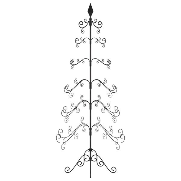 vidaXL Kovov&yacute; v&aacute;nočn&iacute; stromeček pro dekorace čern&yacute; 215 cm