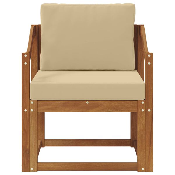 vidaXL Venkovn&iacute; pohovka Masivn&iacute; ak&aacute;ciov&eacute; dřevo a polyester Př&iacute;rodn&iacute;