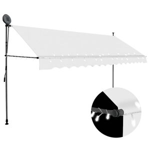 vidaXL Ručně zatahovac&iacute; mark&yacute;za s LED světlem 400 cm kr&eacute;mov&aacute;