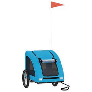 vidaXL Voz&iacute;k za kolo pro psa modr&yacute; oxfordsk&aacute; tkanina a železo