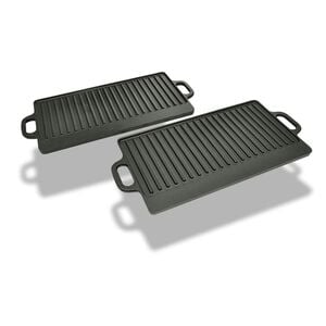 vidaXL Grilovac&iacute; deska 2 ks oboustrann&aacute; litinov&aacute; 38x23 cm