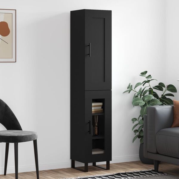 vidaXL Skř&iacute;ň highboard čern&aacute; 34,5 x 34 x 180 cm kompozitn&iacute; dřevo