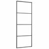 vidaXL Posuvné dveře mléčné ESG sklo a hliník 76 x 205 cm černé