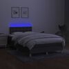 vidaXL Box spring postel s matrac&iacute; a LED tmavě &scaron;ed&aacute; 120x190 cm textil