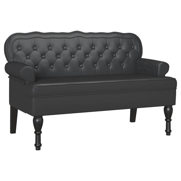 vidaXL Chesterfield lavice Černá 119,5 x 64,5 x 75 cm Umělá kůže