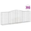 vidaXL Klenut&eacute; gabionov&eacute; ko&scaron;e 6 ks 400x50x140/160cm pozinkovan&eacute; železo