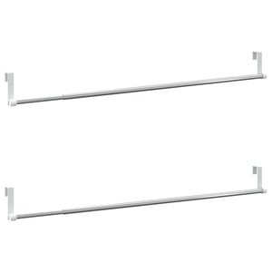 vidaXL Tyče na z&aacute;věsy 2 ks b&iacute;l&eacute; a stř&iacute;brn&eacute; 60&ndash;105 cm hlin&iacute;k