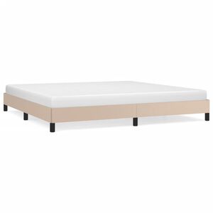 vidaXL R&aacute;m postele cappuccino 200x200 cm uměl&aacute; kůže