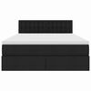 vidaXL Postel s &uacute;ložn&yacute;m prostorem a LED osvětlen&iacute;m Čern&aacute; 140 x 200 cm
