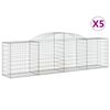 vidaXL Klenut&eacute; gabionov&eacute; ko&scaron;e 5 ks 300x50x80/100 cm pozinkovan&eacute; železo
