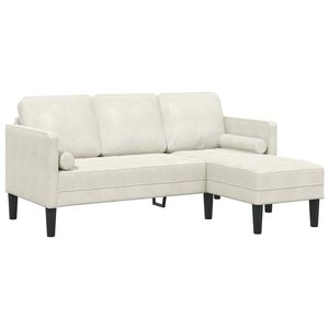 vidaXL Set pohovek s pol&scaron;t&aacute;řem Kr&eacute;mov&aacute; Polyester