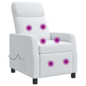 vidaXL Mas&aacute;žn&iacute; polohovac&iacute; křeslo B&iacute;l&aacute; Textil