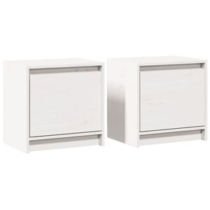 vidaXL Nočn&iacute; stolky 2 ks b&iacute;l&eacute; 40 x 30,5 x 40 cm masivn&iacute; borov&eacute; dřevo