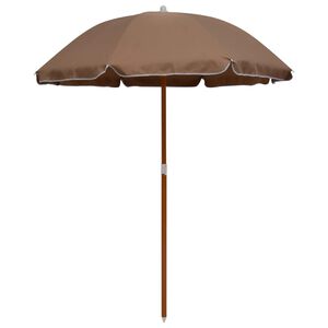vidaXL Zahradn&iacute; slunečn&iacute;k s ocelovou tyč&iacute; 180 cm taupe