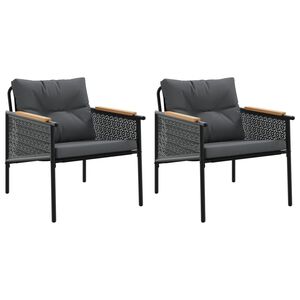 vidaXL Zahradn&iacute; židle s podu&scaron;kami 2 ks čern&eacute; ocel