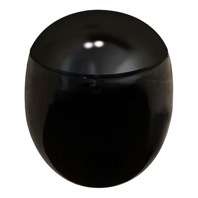 vidaXL Závěsná toaleta vejčitého tvaru, s podomítkovou nádržkou, černá