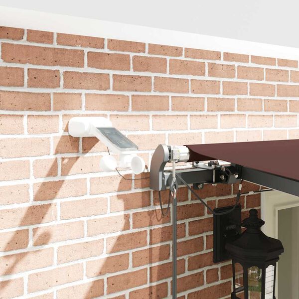 vidaXL Automatick&aacute; zatahovac&iacute; mark&yacute;za s LED světly hněd&aacute; 600 x 300 cm