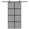 vidaXL Posuvn&eacute; dveře se sadou kov&aacute;n&iacute; čern&eacute; 102,5x205 cm Tvrzen&eacute; sklo