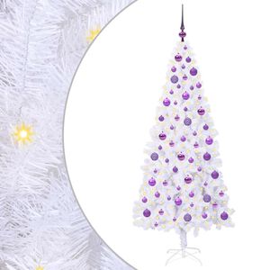 vidaXL Uměl&yacute; v&aacute;nočn&iacute; stromeček s stojanem B&iacute;l&aacute; 180 cm PVC a ocel