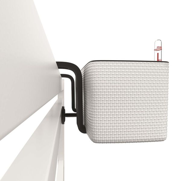 LECHUZA Truhlík CUBE color triple s konzolami bílý 13680