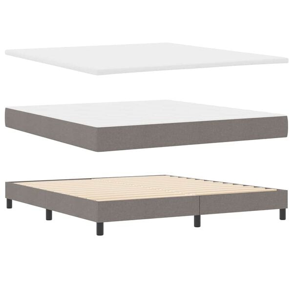 vidaXL Postel s boxspringem s matrac&iacute; Taupe 200 x 180 cm Polyester