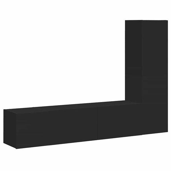 vidaXL 3d&iacute;ln&yacute; set TV skř&iacute;něk čern&yacute; kompozitn&iacute; dřevo