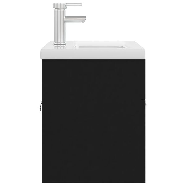 vidaXL Skř&iacute;ňka se z&aacute;pustn&yacute;m umyvadlem čern&aacute; kompozitn&iacute; dřevo