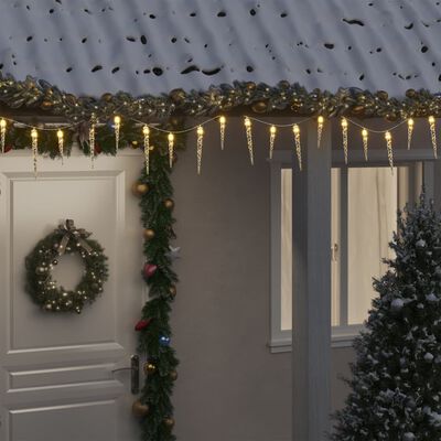 vidaXL Vánoční světelné rampouchy 40 cm teplé bílé akryl ovladač