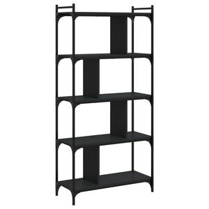 vidaXL Knihovna s 5 policemi čern&aacute; 76 x 32 x 158 cm kompozitn&iacute; dřevo