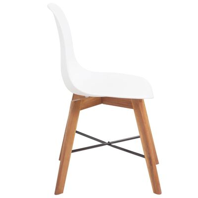 vidaXL Jídelní židle 4 ks bílé masivní akáciové dřevo