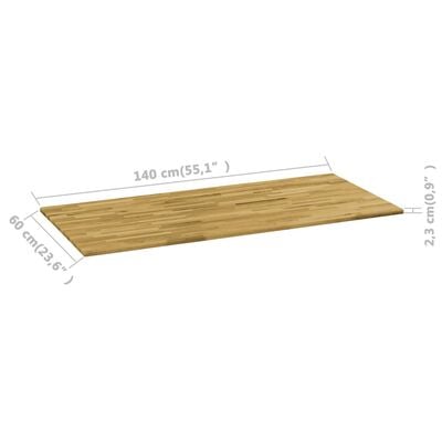 vidaXL Stolní deska masivní dubové dřevo obdélníková 23 mm 140 x 60 cm