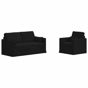 vidaXL Set pohovek 2 ks Čern&aacute; textil
