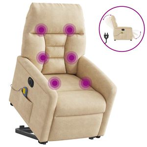 vidaXL Elektrick&eacute; zvedac&iacute; mas&aacute;žn&iacute; polohovac&iacute; křeslo kr&eacute;mov&eacute;