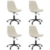 vidaXL Otočn&eacute; j&iacute;deln&iacute; židle 4 ks kr&eacute;mov&eacute; textil