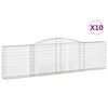vidaXL Klenut&eacute; gabionov&eacute; ko&scaron;e 10ks 400x30x100/120cm pozinkovan&eacute; železo