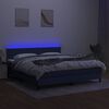 vidaXL Box spring postel s matrac&iacute; a LED modr&aacute; 180x200 cm textil