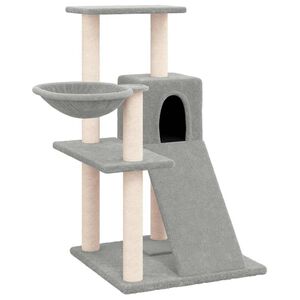 vidaXL &Scaron;krabadlo pro kočky se sisalov&yacute;mi sloupky světle &scaron;ed&eacute; 82 cm