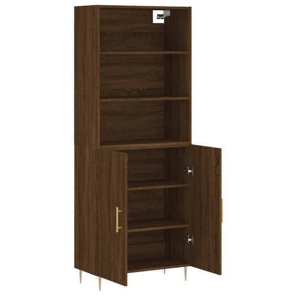 vidaXL Skř&iacute;ň highboard hněd&yacute; dub 69,5 x 34 x 180 cm kompozitn&iacute; dřevo