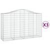 vidaXL Klenut&eacute; gabionov&eacute; ko&scaron;e 3 ks 200x50x120/140cm pozinkovan&eacute; železo