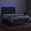vidaXL Box spring postel s matrac&iacute; a LED tmavě &scaron;ed&aacute; 140x190 cm textil