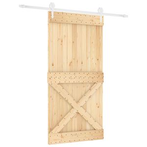 vidaXL Posuvn&eacute; dveře 100 x 210 cm Masivn&iacute; borov&eacute; dřevo (neupraven&eacute;)